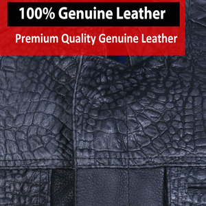 Motorcycle Leather Vest Breathable Perforated Black Genuine Leather Sleeveless Winter Biker Jacket Customizable - Product Image 3