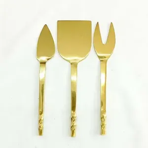 Juego de espátula, esparcidor de queso y mantequilla, cubiertos con mango de madera, ideal para restaurantes, hoteles y resorts de La India - Product Image 3