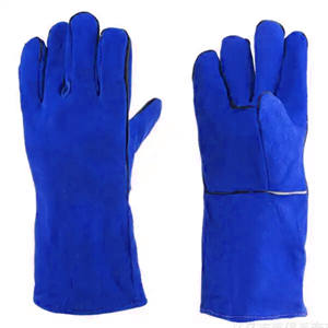 Guantes de soldadura de cuero dividido de piel de vaca de alta resistencia Guantes de seguridad resistentes a la abrasión por chispa de calor de alta calidad Barbacoa de extinción de incendios - Product Image 2