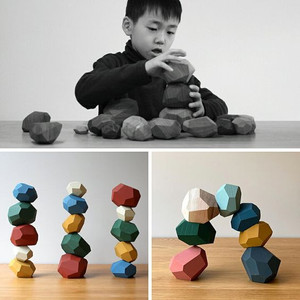 Khắc gỗ bảng chữ cái đá để chơi và học tập-Đá gỗ Cân bằng Tumi ishi đá gỗ-caryln 0084935825297 - Product Image 4