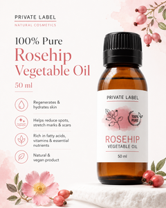 Aceite de Rosa Mosqueta 100% Puro de Marca Privada 50ml OEM |   Aceite Vegetal Natural para el Cuidado de la Piel y el Cabello |   España UE - Product Image 2