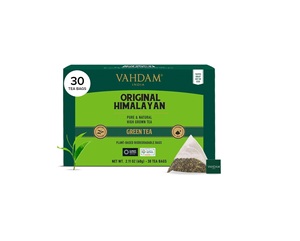 VAHDAM, Himalayan Green <b>Tea</b> (30 Count) Plant-Based Pyramid <b>Tea</b> Bags - Product Image 1
