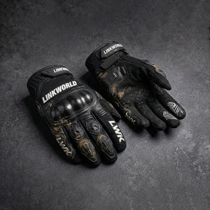 Guantes de Motociclismo de Cuero Personalizados, Transpirables, con Pantalla Táctil, Protección Completa para los Dedos, de Fibra de Carbono, Anti-caídas, para Carreras de Drag - Product Image 1