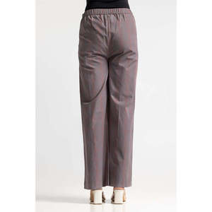 Pantalon large gris pour femme WM-TRC-SS24-021 Taille mi-haute Coupe ample Teinture unie Lavage coloré - Product Image 3