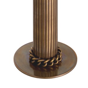 Vintage Brass Candle Holder Ribbed Column Design Antique Finish Elegant Home <b>Decor</b> Accent for Living and Dining Spaces - Product Image 4
