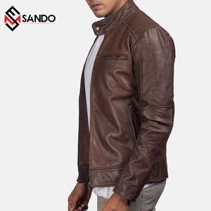 2022แจ็กเก็ตหนังแข็งแขนเต็มของผู้ชายคอตั้งปรับแต่งได้ - Product Image 6