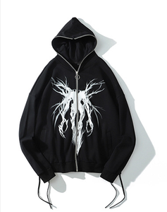 Streetwear de luxe pour hommes 100% coton sweat à capuche surdimensionné impression bouffante Logo poches latérales zippées 450gsm sweat à capuche vierge personnalisé - Product Image 1