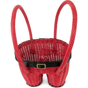 Cesta de Pascua de ratán hecha a mano con tapa, pantalones de Papá Noel, contenedor de almacenamiento de Navidad, organizador de mimbre decorativo - Product Image 4