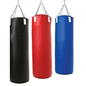 Sac de boxe en cuir véritable de haute qualité fabriqué au Pakistan Logo personnalisé Équipement d'entraînement pour hommes lourds avec matériau en PVC - Product Image 1