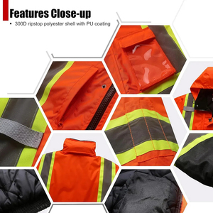 Chaqueta de Seguridad Reflectante de Alta Visibilidad, Impermeable, para Invierno, Chaqueta de Trabajo de Seguridad Reflectante Personalizada para Hombre - Product Image 4