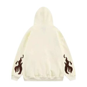 เสื้อสเวตเตอร์สวมหัวโอเวอร์ไซส์ของผู้ชายเสื้อมีฮู้ดปักลายในเมืองสไตล์ฮิปฮอปลายสีทึบสำหรับฤดูหนาวสวมใส่ทุกวัน - Product Image 6