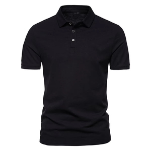 Nuevas camisetas de manga corta de primavera y verano para hombre, rayas blancas y negras para Polo, tela de punto informal de Negocios Sociales de talla grande - Product Image 4