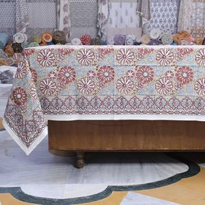 Drap plat imprimé à la main fait à la main 100% coton tissu respirant doux disponible en différentes couleurs parfait pour la maison - Product Image 1