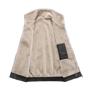 Chaqueta de cuero polar para hombre, abrigo de motocicleta de cuero Pu con cuello de solapa, prendas de vestir gruesas de gran tamaño para invierno, chaqueta para hombre - Product Image 4