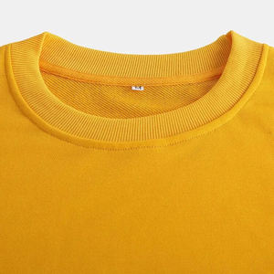 Custom Women's Crewneck Sweatshirt Embroidery Print Yellow <b>Polyester</b> Cotton Casual Long Style for Autumn & Winter Seasons" - Product Image 5