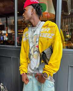 Sweat à capuche avec broderie applique personnalisée vieilli Veste zippée Lavage à l'acide Vintage Délavé Hommes Polaire Streetwear Hoodie - Product Image 1