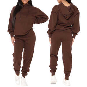 Vêtements de survêtement en tricot en gros pour femmes, ensemble long 2 pièces, pantalon de jogging à jambe droite, streetwear, survêtement - Product Image 2