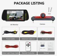 Kit Moniteur Miroir 7 pouces et Caméra de Freinage | 1080P OEM Compatible avec Transit Citroën Jumpy Peugeot Expert | Sécurité à l'arrière de la voiture imperméable et résistante à l'eau