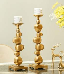 Candelabro de una sola cabeza de aluminio Vintage, soporte cónico para velas con votivo de vidrio transparente - Product Image 4