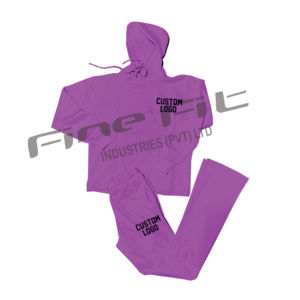 Applique Patch à capuche pantalons de survêtement survêtement hommes deux pièces broderie évasée survêtement Logo personnalisé Gym Jogger - Product Image 3