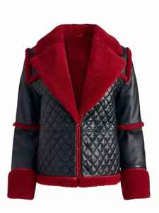 Veste en cuir pour femme de haute qualité, écologique, hiver, cuir luxueux, boutons, fermeture éclair - Product Image 4