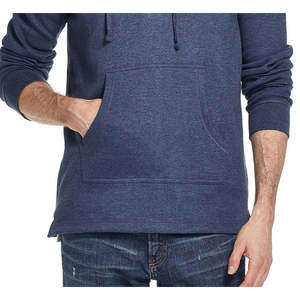Felpa con Cappuccio Henley Vintage Impermeabile da Uomo Blu Navy, Design con Bottoni, Tessuto Lavorato a Maglia con Lavaggio Enzimatico, Taglia Media, per la Stagione Autunnale - Product Image 3