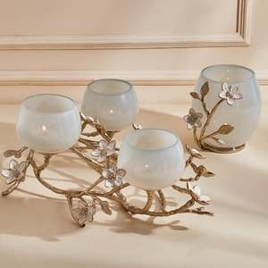 Candelabros de hierro hechos a mano de primera calidad, votivos de Metal, decoración navideña para el hogar, vela elegante de lujo, acento Floral - Product Image 2