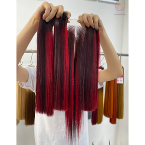 Bundles de Cheveux Humains Remy Vietnamien Double Dessiné Couleur Rouge de Piano Super Chaud Cheveux Raides Os Court 14 Pouces - Product Image 2
