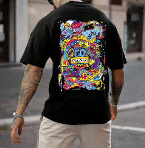 Última camiseta OEM 100% algodón liso camiseta de gran tamaño camiseta de peso pesado/personalizado 3D pantalla Logo hombres Puff estampado camiseta - Product Image 6
