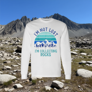 Maglietta a maniche lunghe da geologo - Non sono perduto, sto raccolgendo rocce - Regalo promozionale per gli appassionati di pietre - Product Image 3