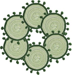 Meilleur fournisseur Ensemble de sous-verres Sous-verre tissé en coton Accessoires de décoration de bureau Sous-verres de table - Product Image 2