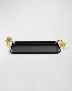 Plateau décoratif en aluminium fait à la main poignée en feuille d'or idéal pour servir l'organisation de l'affichage de l'article en toute occasion meilleure vente - Product Image 6