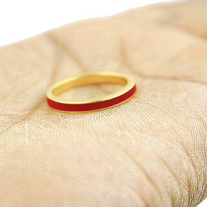 แหวนเงินแท้ 925 ชุบสีแดงเคลือบเงา แหวนสัญญาทำมือสำหรับเธอ แหวนเคลือบเงาเต็มวง ของขวัญ - Product Image 4