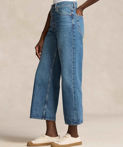 Nouveau jean bleu à jambes larges 100% coton biologique Jeans pour femmes Design personnalisé Nouveau design Mode Denim Cargo Pantalons pour femmes OEM - Product Image 3