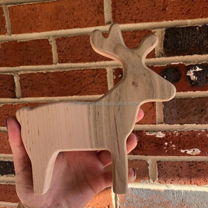 Figuras de decoración navideña de madera natural para niños, regalo artesanal de animales, adornos para ducha - Product Image 1