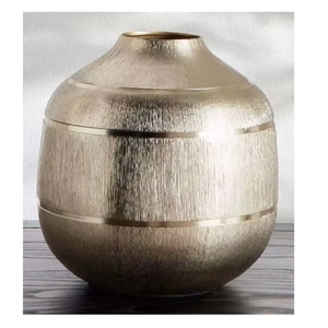 Designer Aluminium Silver Beautiful <b>Vase</b> Premium Handmade <b>Decorative</b> Pot Perfect For Modern And Traditional Homes - Product Image 2