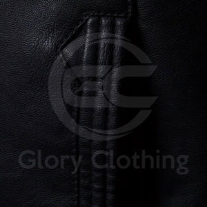 Veste en cuir d'hiver noire pour hommes élégante toutes les tailles avec Logo personnalisé et veste en cuir avec fermeture éclair - Product Image 6