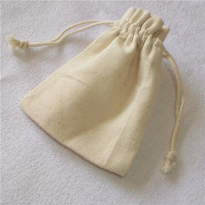 Sacs à cordon en coton Logo personnalisé respectueux de l'environnement fabriqués avec soin Sac à cordon en coton pur élégant et durable à vendre - Product Image 6