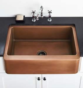 Fregadero de cocina de cobre rústico de primera calidad con detalles hechos a mano y tazón de gran tamaño para casas de estilo de granja - Product Image 5