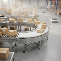 Convoyeur à bande personnalisé résistant à la corrosion, qualité alimentaire PU/PVC/PP, haute qualité, convoyeur à angle de rotation, convoyeur courbé à 90 degrés