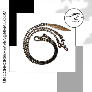 ROYAL INTERNATIONAL - Riendas de Cuero Trenzado a Mano de Alta Calidad, Romel, Romal, para Caballos, Color Castaño, Equipo de Carreras de Caballos, Personalizado - Product Image 2