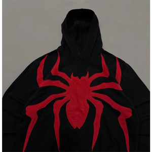 Nueva Sudadera con Capucha Estilo Hip Hop Urbano Informal para Exteriores, Sudadera con Capucha con Estampado de Calavera y Araña, Sudadera Térmica de Color Sólido para Hombre - Product Image 2