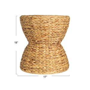 Handmade Rustic style natural water hyacinth hourglass <b>stools</b> <b>ottomans</b> for living room, bedroom, entryway from Vietnam - Product Image 2