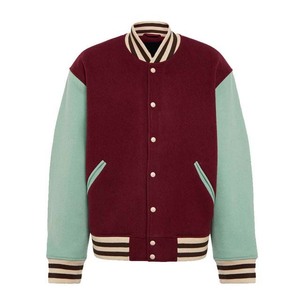 Vestes en laine pour hommes à manches longues fabriquées au Pakistan, sur mesure, vêtements décontractés, vêtements de sport de baseball, col montant, logo sur le devant - Product Image 1