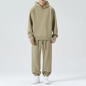 Survêtement en coton épais de luxe unisexe, logo personnalisé brodé, pantalon de survêtement d'hiver pour hommes - Product Image 5