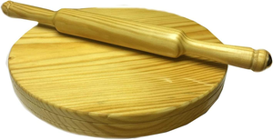 Mid-Century Design Wooden Rolling Board Pin Belan Chakla Roti Kitchenware <b>Chapati</b> Set <b>Maker</b> Home Wood Tool and Pastry Roller - Product Image 5