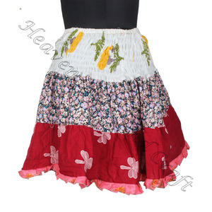 Mini jupe à patchs multicolores Boho indienne pour femmes, respirante, décontractée, plage, look sexy, courte, mini jupe sari - Product Image 3