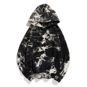 Women's 100% Cotton Eco-Friendly Tie Dye Pullover Hoodie Winter Streetwear Breathable Knitted Front Heavyweight <b>Long</b> Hooded - Product Image 1