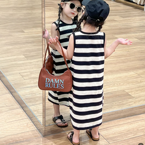 CONTIKIDS SD463 Vestido de una pieza de verano con diseño de rayas con estampado de Castillo para niñas Ropa informal para niños - Product Image 6