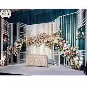 การต้อนรับงานแต่งงานใหม่แผงโลหะพื้นหลังกรอบโลหะด้านหลังสำหรับงานแต่งงานตกแต่งใหญ่ไขมันอินเดียงานแต่งงานฉากหลังโลหะ - Product Image 1